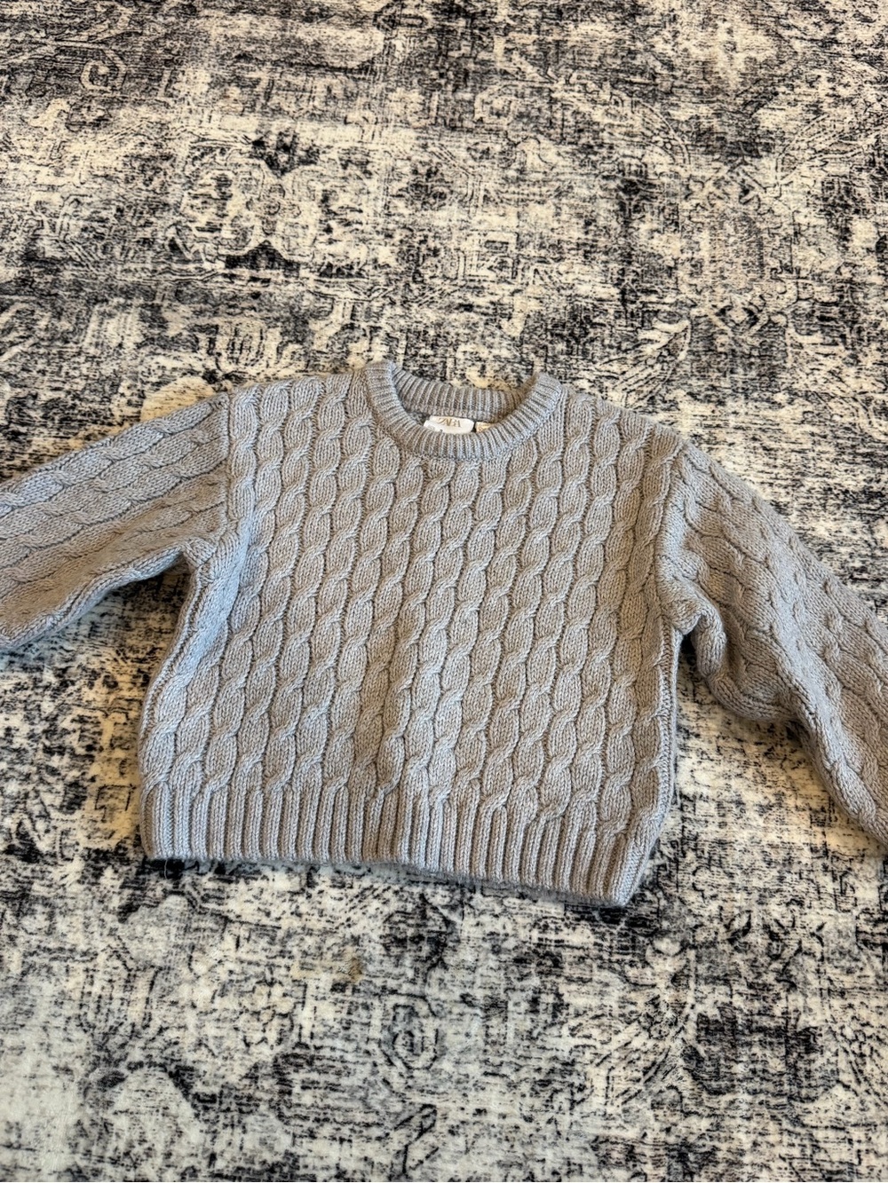 Zara Cable Knit Crewneck Sweater - Light purple